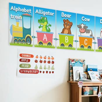 Alphabet train flashcards. Printable Posters for k & Prek to learn about letters