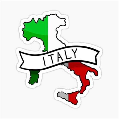 "Italy Flag Map Sticker" Sticker by Drawingvild | Redbubble