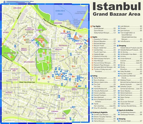 Grand bazaar istanbul map - Istanbul bazaar map (Turkey)