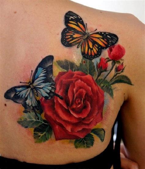 50 Butterfly tattoos with flowers for women - nenuno creative