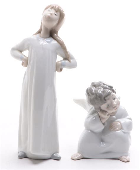 Lladró Porcelain Figurines Including "Angel Thinking" | EBTH