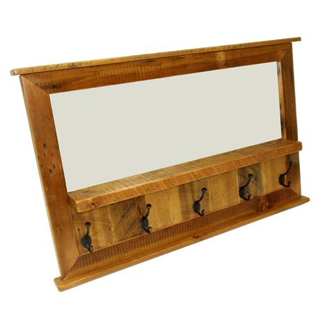 Reclaimed Wood Coat Rack With Mirror | Four Corner Furniture | Bozeman MT