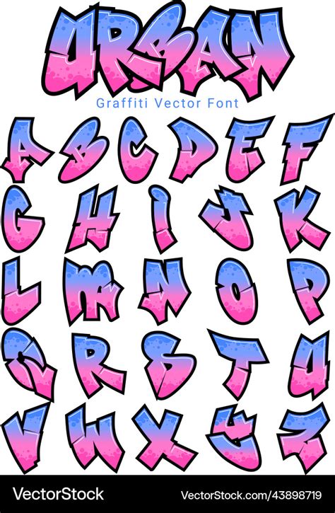 Urban - graffiti styled street art cool kids font Vector Image