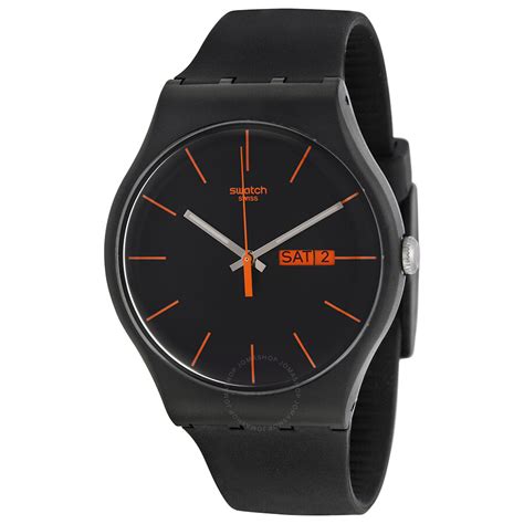 Swatch Dark Rebel Black Silicone Unisex Watch SUOB704 - Other - Swatch - Watches - Jomashop