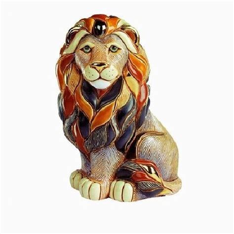 Ceramic Lion Figurine | De Rosa Collection | Sitting Lion