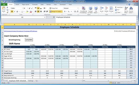 Weekly Employee Shift Schedule Template Excel — db-excel.com