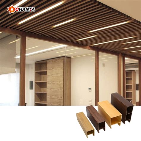 WPC Modern Wood Ceiling Tiles PVC Ceiling Panels for Interior Decoration - WPC Ceiling Panel and ...