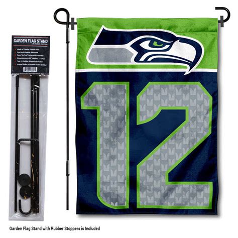 Seattle Seahawks 12th Man Garden Banner and Flag Stand - State Street Products