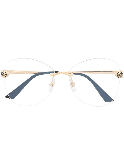 Cartier Rimless Butterfly-frame Glasses In Gold | ModeSens