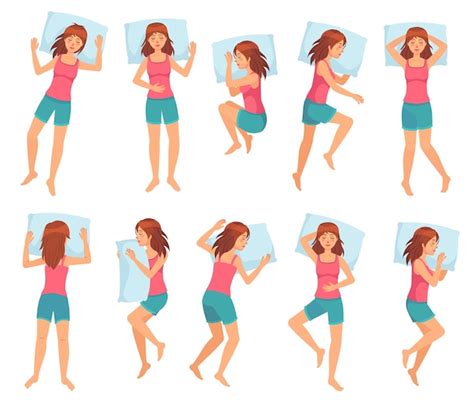 Free Vector | Sleeping positions cartoon collection