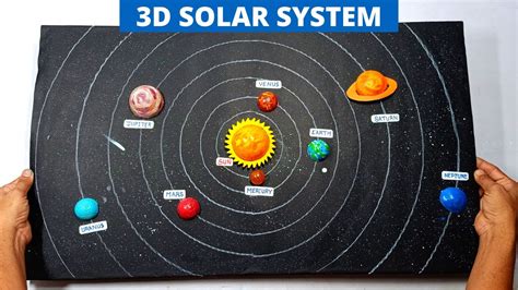 How to make 3D Solar System Project | step by step | School project | 3D Model | 3D Solar System ...