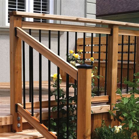 6′ Long Pre-Drilled Pressure-Treated Wooden Railing Kit – Designed for a 36″ High Finish Railing ...