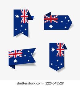 Australian Flag Stickers Labels Set Vector Stock Vector (Royalty Free) 1224543529 | Shutterstock