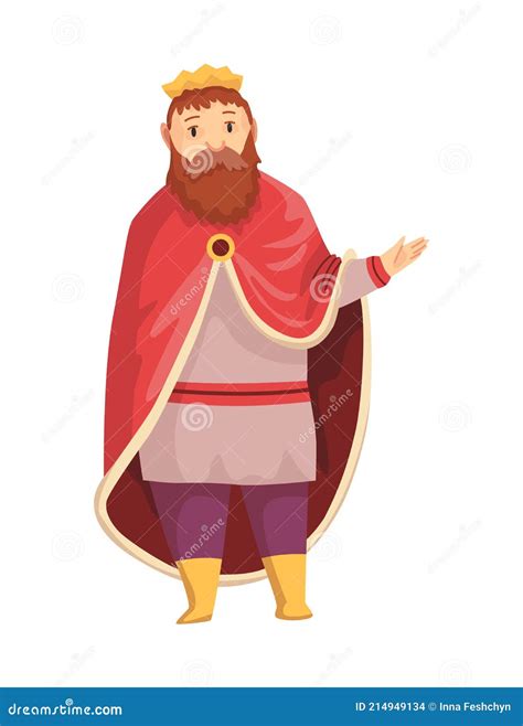 Medieval Kingdom Character of Middle Ages Historic Period Vector Illustration. King with Crown ...