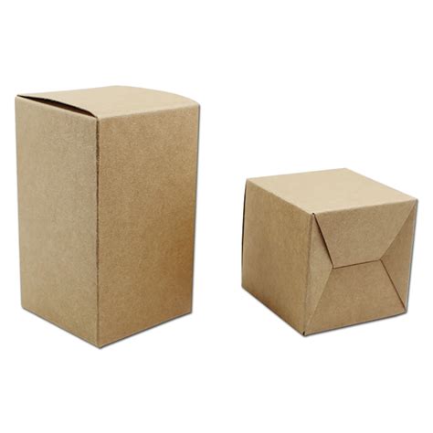 Size 6*6*12cm Brown Kraft Cardboard Folding Paper Package Box For Candy Bakery Business Card ...