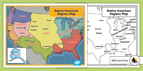 Native American Regions Map Worksheet