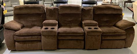 Electric Chocolate Brown Triple Recliner Sofa With Cup Holders – Blum's Fine Furniture Co.