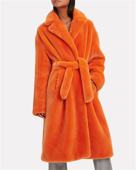 Orange Faux Fur Coat