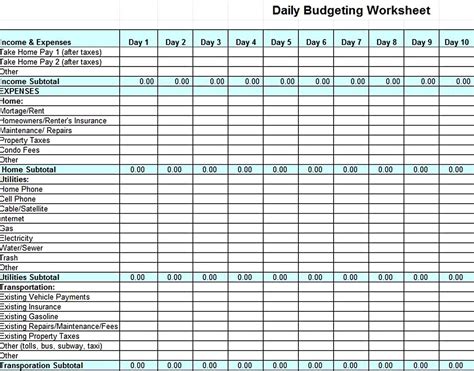 Free household budget excel spreadsheet template - jobswolf