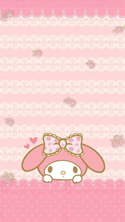 Download Cute My Melody Pink Aesthetic Poster Wallpaper | Wallpapers.com