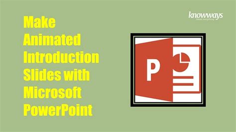 Microsoft PowerPoint - Create Animated Introduction Slides | Powerpoint, Microsoft powerpoint ...