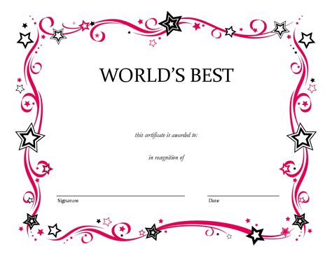 Free Blank Certificate Templates Printable