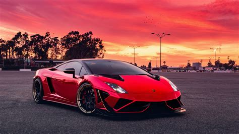 red car red sky #car #red sports car #vehicle #supercar #asphalt #lamborghini luxury vehicle # ...