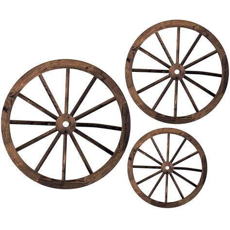 Buy Qunclay 3 Pcs Wooden Wagon Wheel Decor 12/10/8 Inch Old Western Western Wall Decor Farmhouse ...