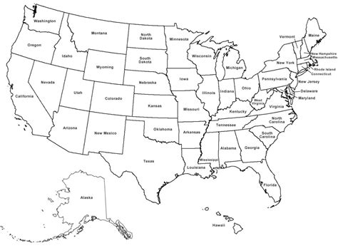 US Map with State Names Free Download