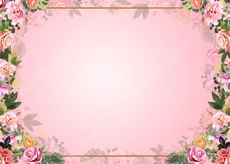 Pink Flowers Border Floral Background, Desktop Wallpaper, Pc Wallpaper, Floral Background ...