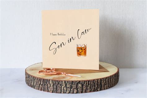 Son in Law Birthday Card. Simple Classic Greeting Card. Scotch Whiskey. Premium Quality. All ...