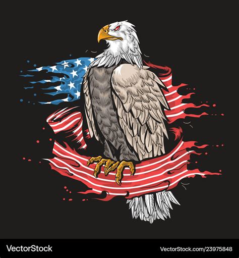 Eagle american flag Royalty Free Vector Image - VectorStock