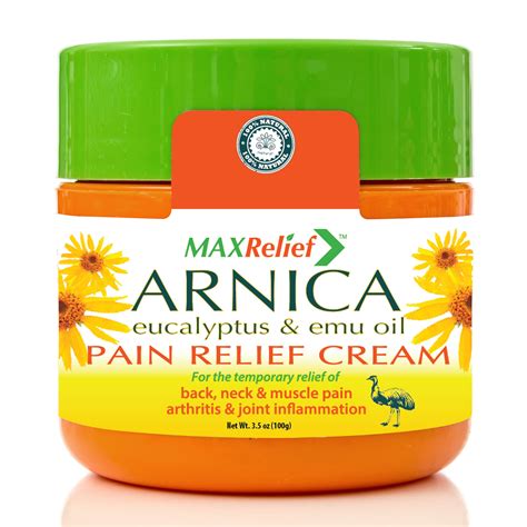 MaxRelief Arnica Pain Relief Cream - For Sufferers of Back, Neck, Knee, Joint & Muscle Pain ...