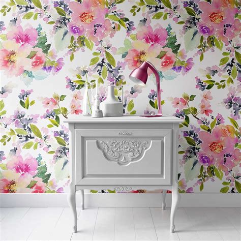 Peel and Stick Wallpaper Floral Wallpaper Wall Mural - Etsy