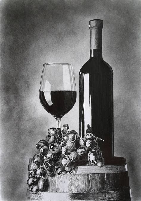 Wine Grapes Still Life Original Pencil Drawing Wall Art - Etsy