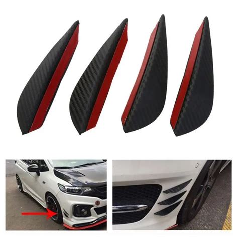 4pcs/set Car Protector Front Bumper Lip Splitter Car Body Sticker Kit Spoiler Bumpers Valance ...