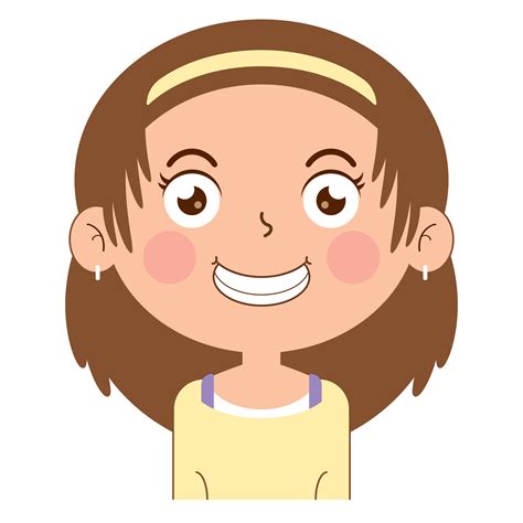 girl happy face cartoon cute 14428602 PNG