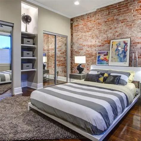 Red Brick Wallpaper Bedroom