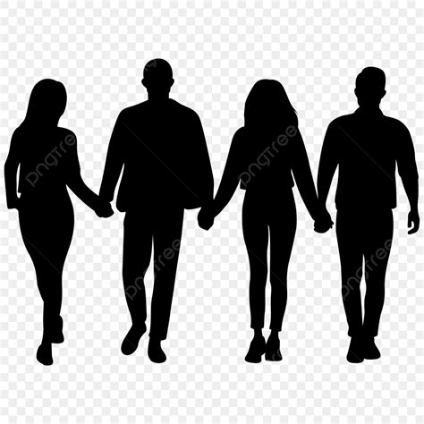 People Holding Hands Silhouette PNG Images, People Holding Hands Silhouette, People, People ...