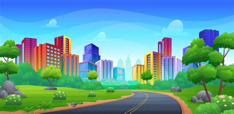 Cartoon City Road Background