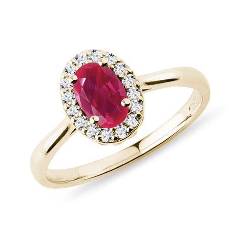 Oval Ruby and Diamond Ring in Gold | KLENOTA