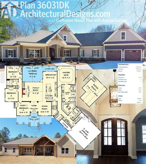 Craftsman House Plans Angled Garage - House Decor Concept Ideas