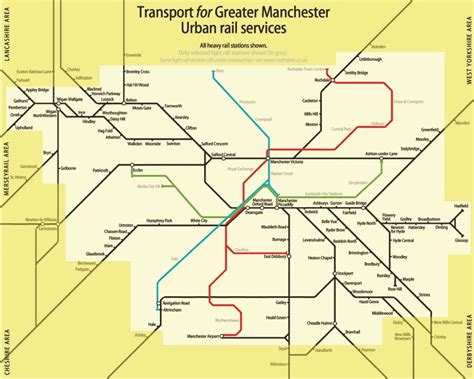 Greater Manchester local train & metrolink network maps