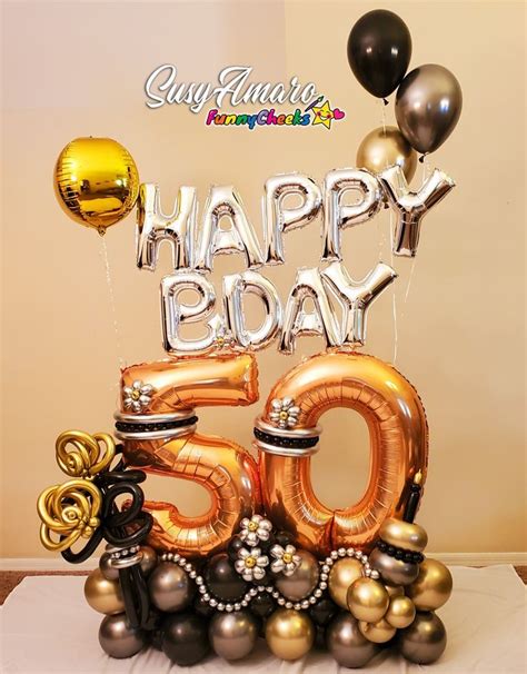 50th Birthday Balloon Bouquet and Arrangement