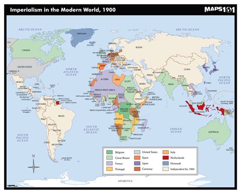 Imperialism in the Modern World, 1900 Map | Maps.com.com