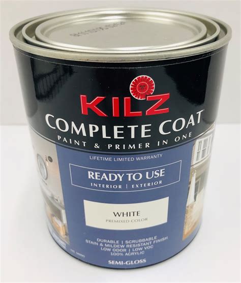 KILZ Complete Semi-Gloss Coat Paint & Primer in One, White, 1 Quart - Walmart.com in 2021 | Coat ...