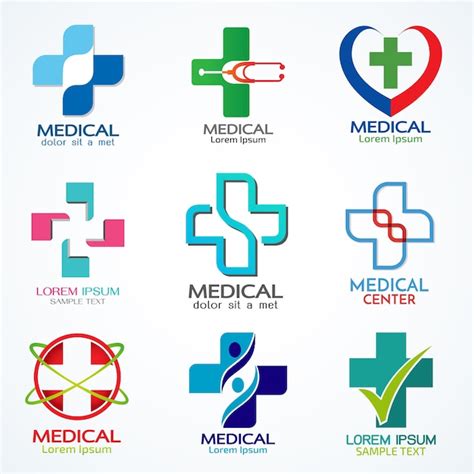 Premium Vector | Vector set of medical logo template