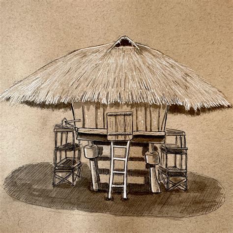 My latest drawing: Ifugao house : r/Philippines