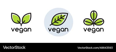 Vegan plant icon logo vegetarian symbol Royalty Free Vector