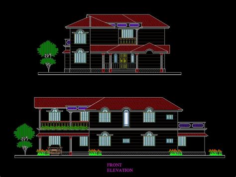 Autocad House Elevation Drawings - Image to u